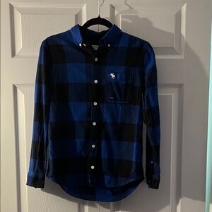 Abercrombie Kids Blue and Black Checkered Shirt